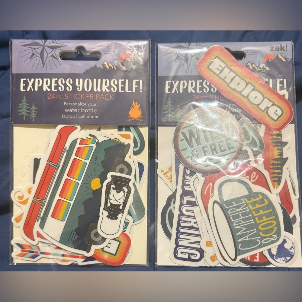 2 Packs Retro Zak! Vinyl Stickers 48 Pieces Camping Water Bottle Cell Laptop ETC